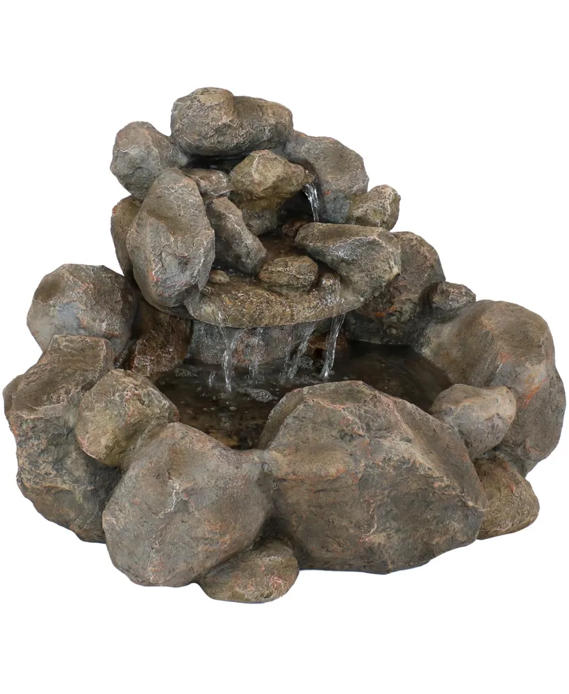 Sunnydaze Decor Electric Resin Rocky Ravine Outdoor Water Fountain - 18 in