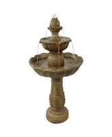 Sunnydaze Decor Blooming Flower Resin Outdoor 2-Tier Water Fountain