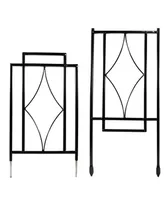 30-Inch Contemporary Metal Garden Trellis for Climbing Plants - Decorative Outdoor Plant Trellis - Set of 2