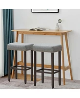 Costway Set of 2 Nailhead Saddle Bar Stools 29" Height
