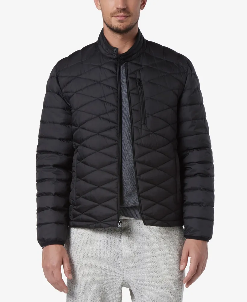 Marc New York Men's Racer Style Quilted Packable Jacket