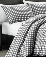 Eddie Bauer Preston Grey Cotton Flannel Piece Comforter Set