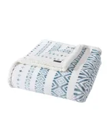 Closeout! Eddie Bauer Mountain Village Ultra Soft Plush Fleece Reversible Blanket, Full/Queen