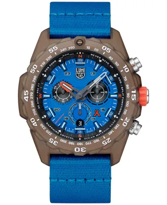 Luminox Men's Swiss Chronograph Bear Grylls Survival Eco Master Series Blue Strap Watch 45mm