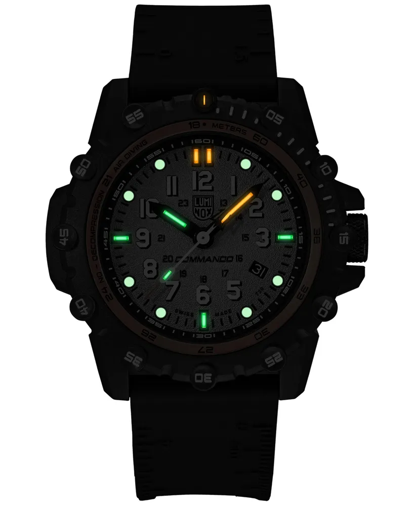 Luminox Men's Swiss Commando Frogman Tactical Black Rubber Strap Watch 46mm