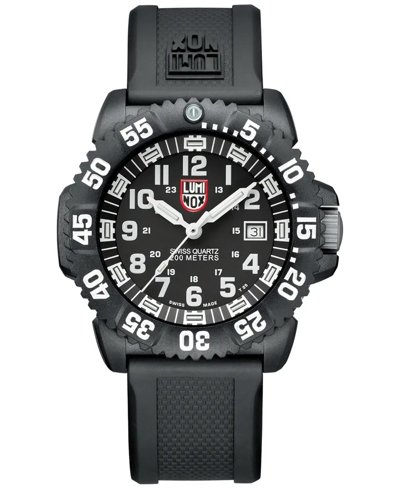 Luminox Men's Swiss Navy Seal ColorMark Black Rubber Strap Watch 44mm