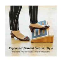 Strongtek Under Desk Footrest, Slanted Non-slip Wooden Step Stool For Home And Office