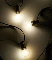 Brightech Glow Globe 28 ft Weatherproof Led Outdoor Plug-In String Lights with Brass Hardware