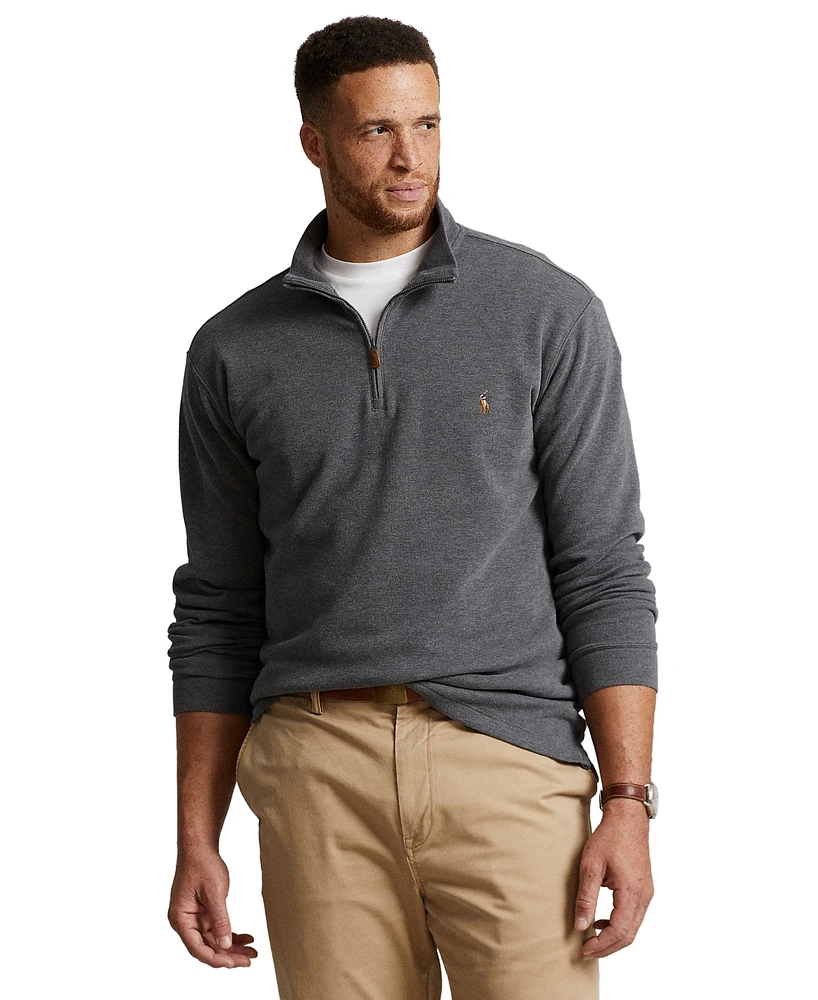 Polo Ralph Lauren Men's Big & Tall Estate-Rib Quarter-Zip Pullover