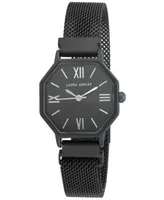 Laura Ashley Women's Octagon Black Alloy Mesh Bracelet Watch 25mm