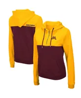 Women's Colosseum Gold, Maroon Minnesota Golden Gophers Aidan Half-Zip Hoodie