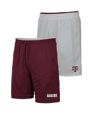 Men's Colosseum Gray, Maroon Texas A&M Aggies Wiggum Reversible Shorts