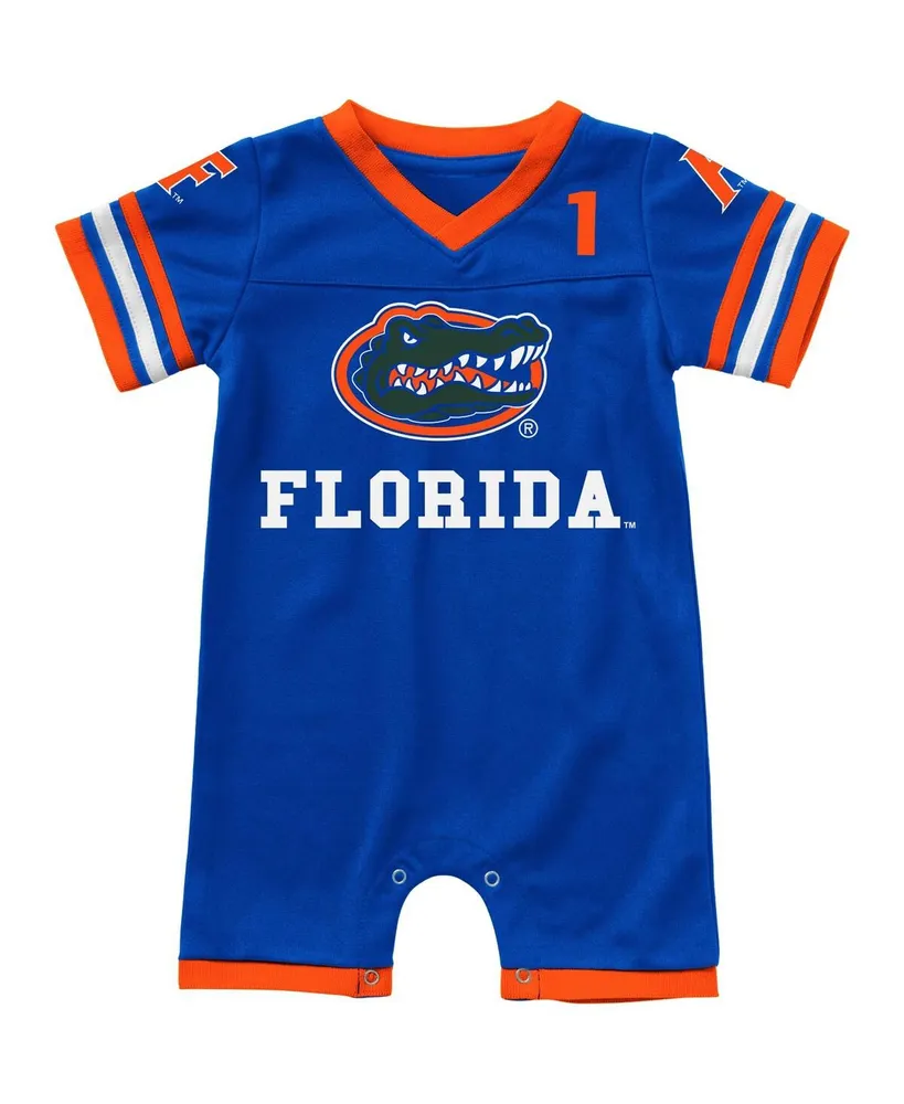 Boys and Girls Infant Colosseum Royal Florida Gators Bumpo Football Romper