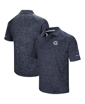 Men's Colosseum Heathered Navy Georgetown Hoyas Down Swing Raglan Polo Shirt