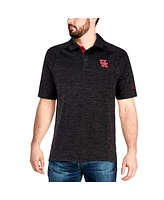 Men's Colosseum Black Houston Cougars Down Swing Polo Shirt