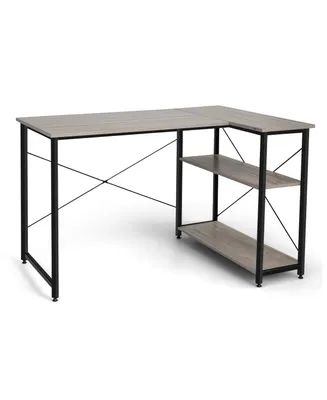 Costway 48'' Reversible L Shaped Computer Desk Home Office Table