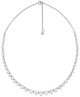 Michael Kors Sterling Silver Graduated Tennis Necklace