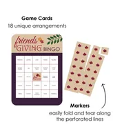 Big Dot of Happiness Friends Thanksgiving Feast - Bingo Cards & Markers - Party Bingo Game - 18 Ct