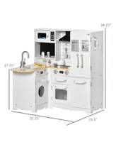 Qaba Large Kitchen Set w/ Full Set of Appliances Pretend Play Toy