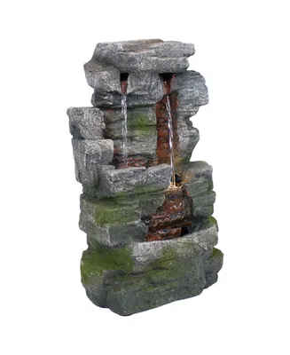 Sunnydaze Decor Towering Cave Polyresin Indoor Water Fountain with Led - 14 in