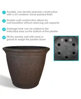 Anjelica 24" Double-Walled Polyresin Outdoor Planter with Uv-Resistant Rust Finish