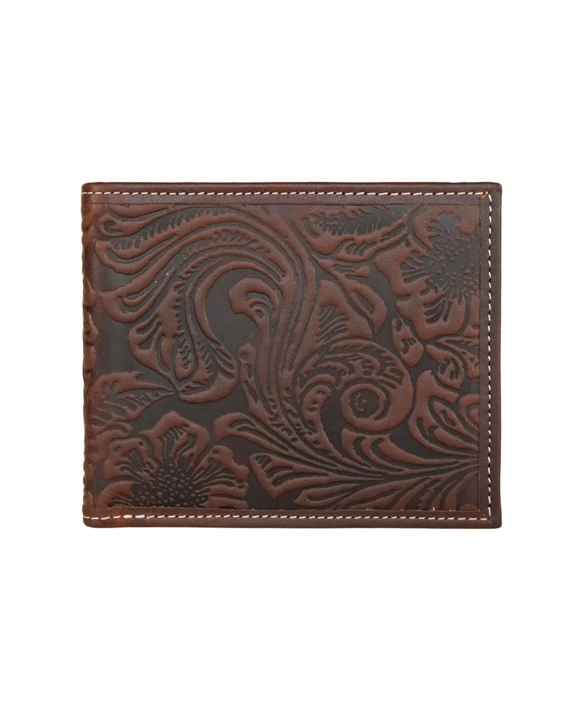 Lucky Brand Men's Western Embossed Leather Bifold Wallet