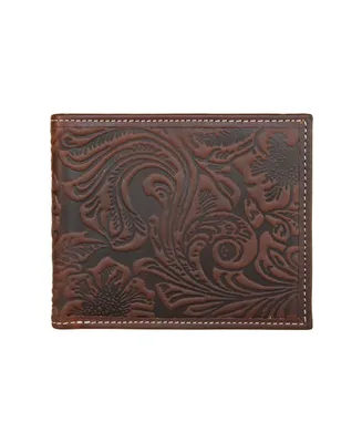 Lucky Brand Men's Western Embossed Leather Bifold Wallet