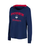 Women's Colosseum Navy UConn Huskies Catalina Hoodie Long Sleeve T-shirt