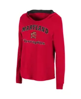 Women's Colosseum Red Maryland Terrapins Catalina Hoodie Long Sleeve T-Shirt