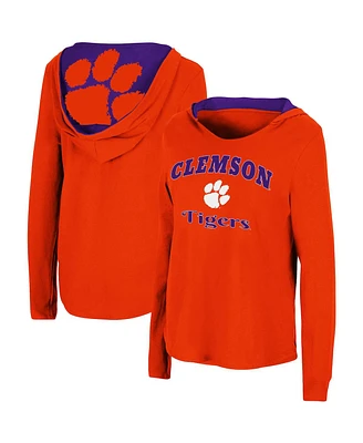 Women's Colosseum Orange Clemson Tigers Catalina Hoodie Long Sleeve T-Shirt