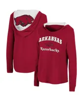 Women's Colosseum Cardinal Arkansas Razorbacks Catalina Hoodie Long Sleeve T-Shirt