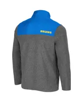 Men's Colosseum Heathered Charcoal, Blue Ucla Bruins Huff Snap Pullover