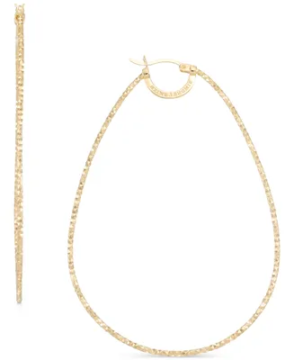 Simone I. Smith Textured Pear-Shaped Hoop Earrings in 18k Gold-Plated Sterling Silver