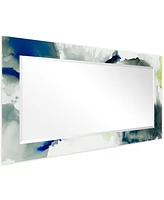 Empire Art Direct 'Ephemeral' Rectangular On Free Floating Printed Tempered Art Glass Beveled Mirror, 54" x 28"