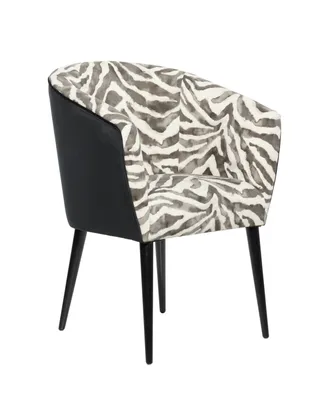 Rosemary Lane Wood Zebra Print Accent Chair, 29" x 26" x 32"