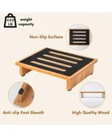 Wooden Portable One Step Stool With Non-Slip Rubber Stepping Surface, 440 Lbs Capacity