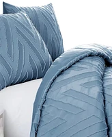 Southshore Fine Linens Chevron Clipped 3-Pc. Jacquard Comforter Set, Twin