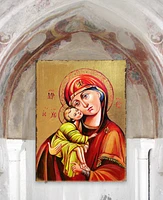 Designocracy Icon Vladimir Virgin Mary Wall Art on Wood 16"