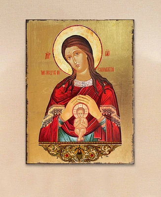 Designocracy Blessed Virgin Mary Life Giving Icon 8" x 6"