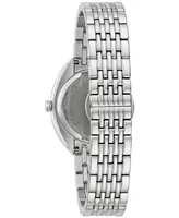 Bulova Women's Classic Diamond (1/10 ct. t.w.) Stainless Steel Bracelet Watch 30mm, A Macy's Exclusive - Silver