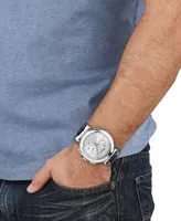 Salvatore Ferragamo Men's Chronograph Idillio Blue Leather Strap Watch 42mm
