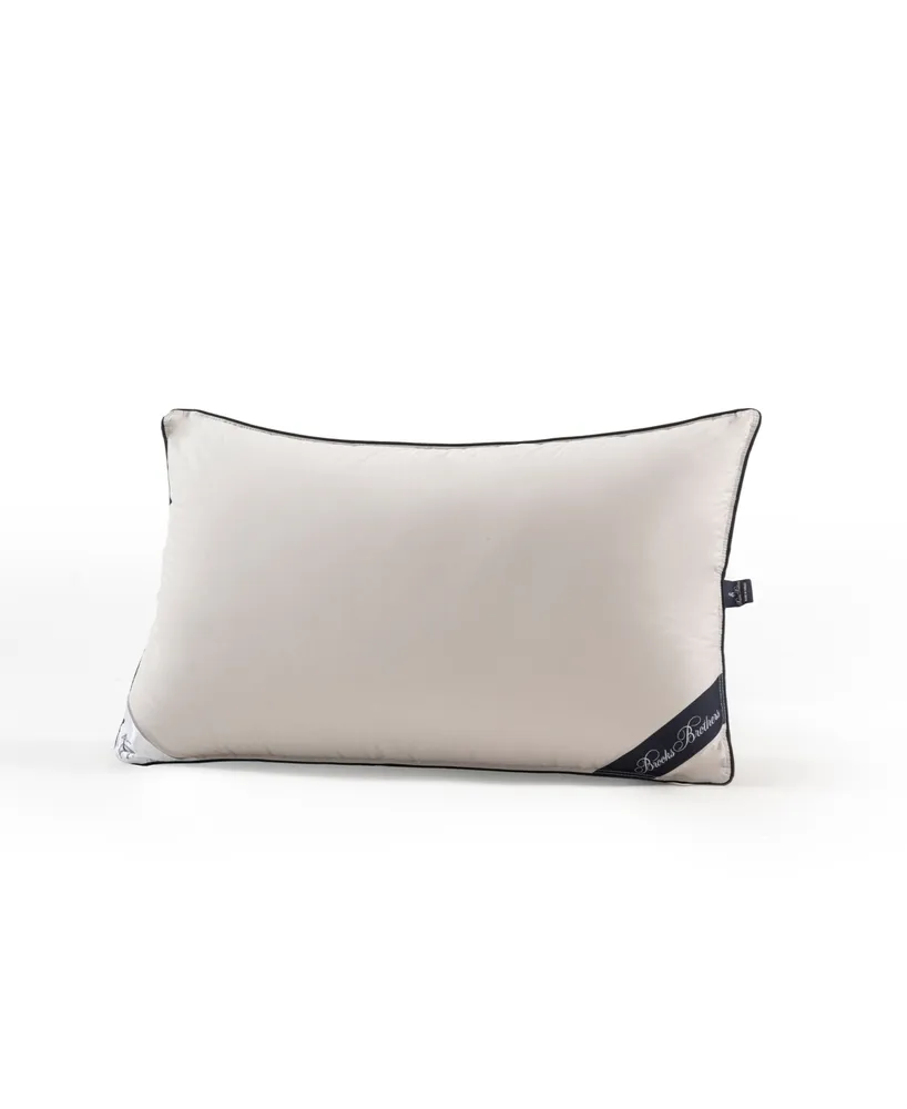 Brooks Brothers Feather Down Cotton Pillow, King - Silver