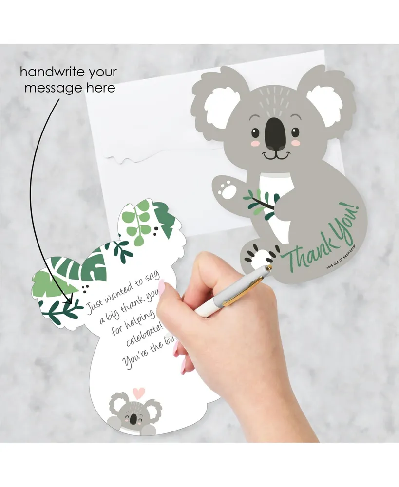 Koala Cutie Birthday Party & Baby Shower Thank You Cards with Envelopes 12 Ct