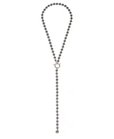Steve Madden Ball Chain Y Necklace - Hematite, Gold