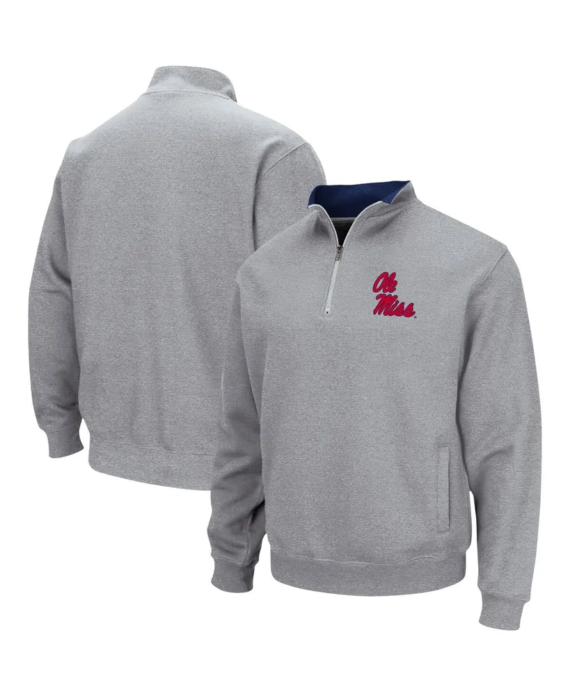 Men's Colosseum Heathered Gray Ole Miss Rebels Tortugas Team Logo Quarter-Zip Jacket