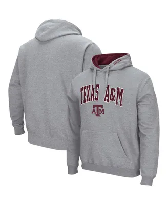 Men's Colosseum Heathered Gray Texas A&M Aggies Arch & Logo 3.0 Pullover Hoodie