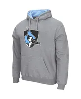 Men's Colosseum Heathered Gray Johns Hopkins Blue Jays Arch and Logo Pullover Hoodie