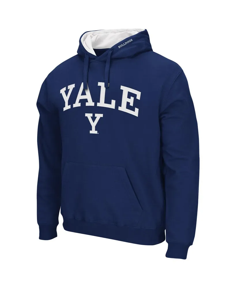 Men's Colosseum Navy Yale Bulldogs Arch and Logo Pullover Hoodie