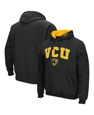 Men's Colosseum Black Vcu Rams Arch and Logo Pullover Hoodie