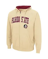 Men's Colosseum Gold Florida State Seminoles Arch and Logo 3.0 Full-Zip Hoodie